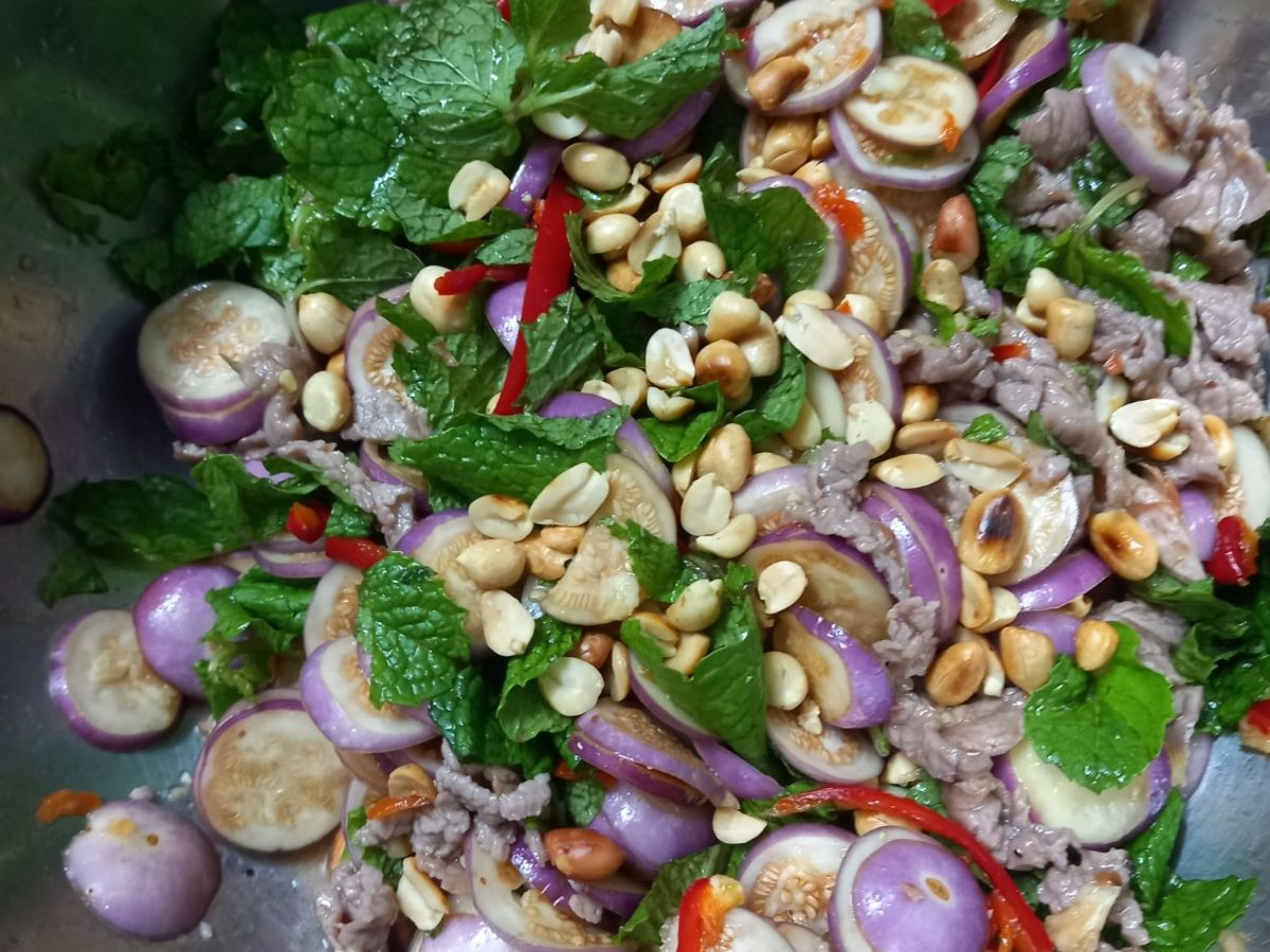 Gỏi nộm bò cà pháo