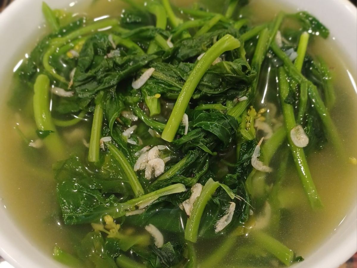 Rau cải ngọt nấu tép khô