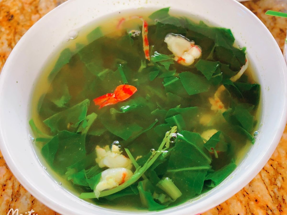 Canh mồng tơi tôm tươi