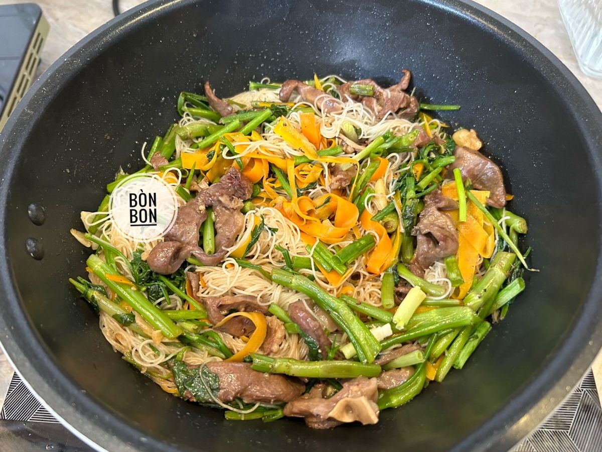 Bún Gạo Xào Tim Heo