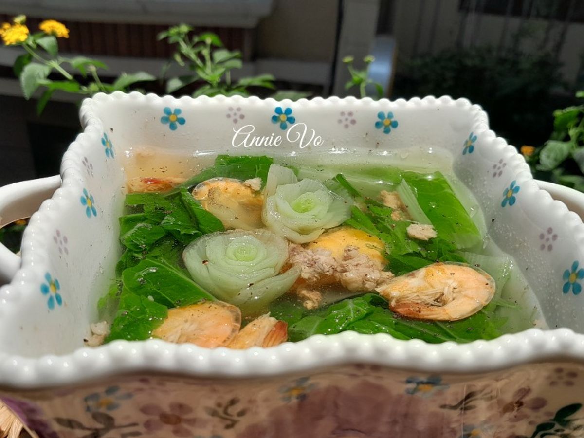 Canh cải dún tôm thịt