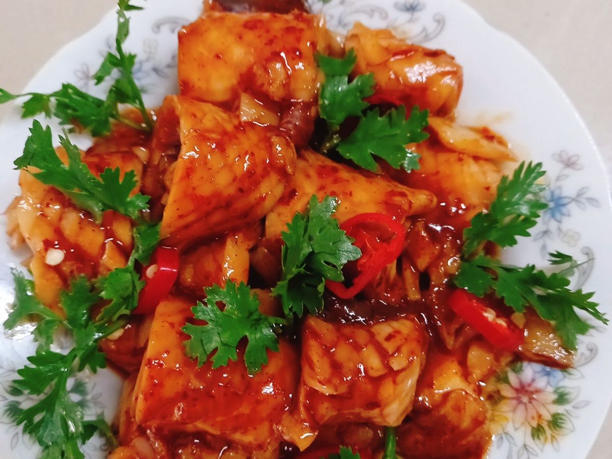 Mực xào sa tế (món chay)
