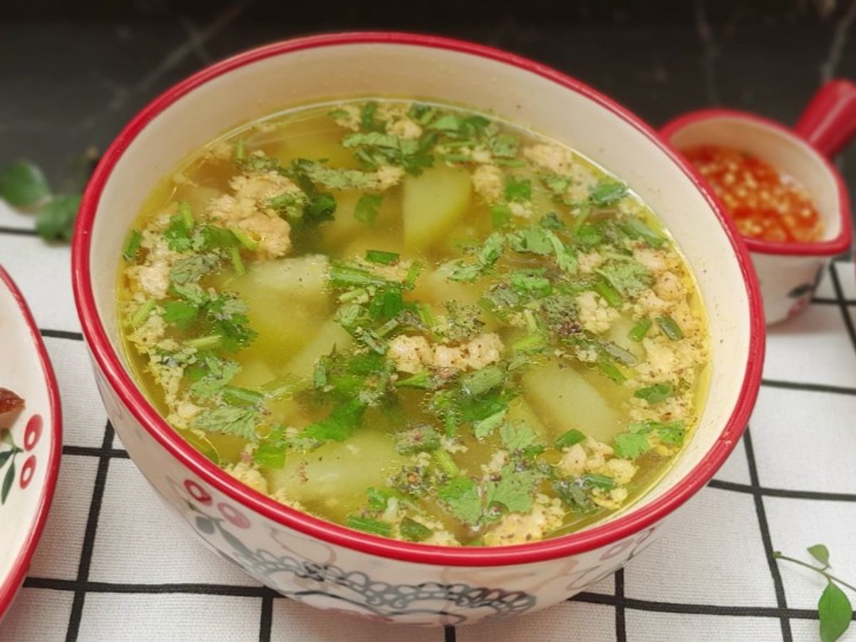 Canh bí đao nấu thịt băm