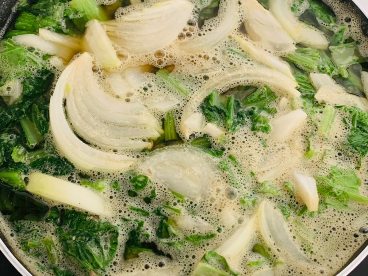 Canh cua rau cải xanh