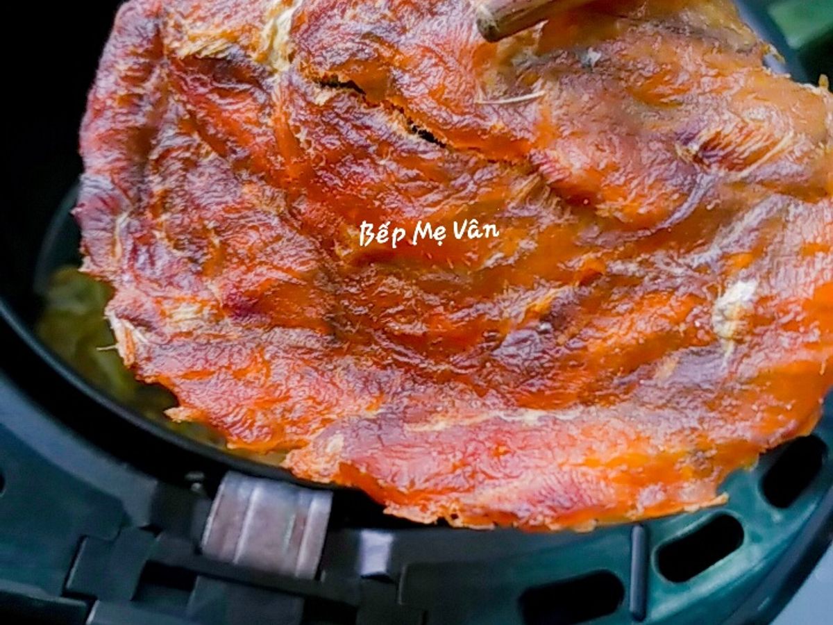 Khô cá bò ép miếng nướng nồi chiên không dầu