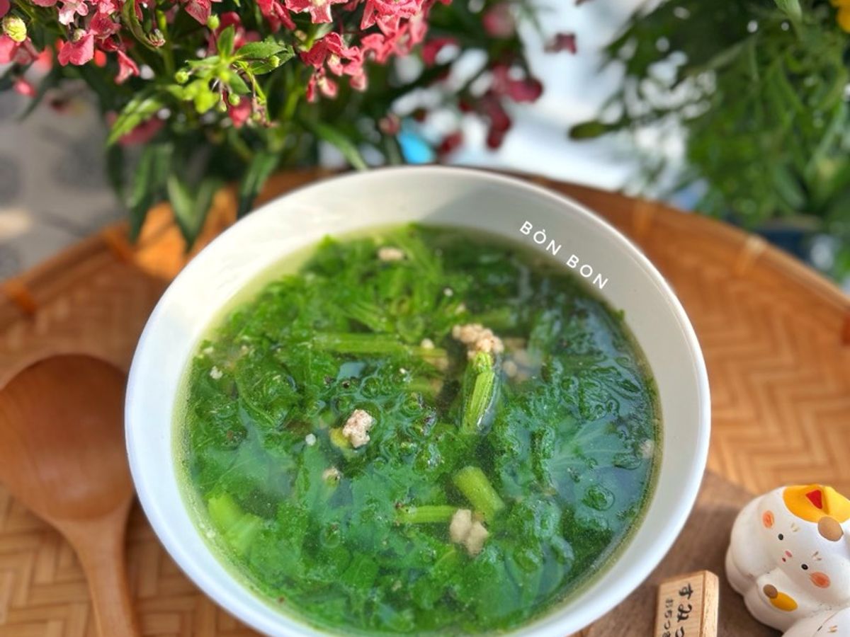 Canh Cải Mèo Thịt Băm
