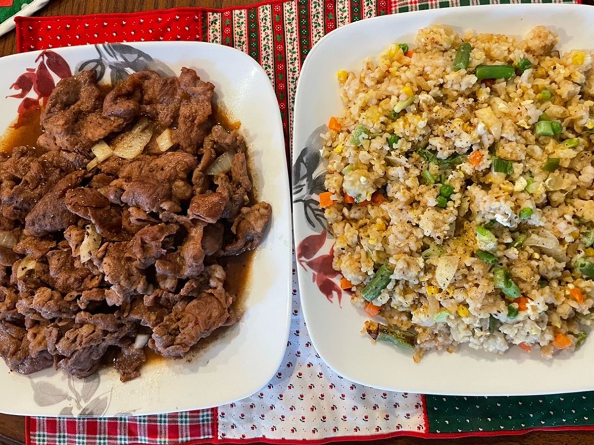 Cơm chiên thịt xào