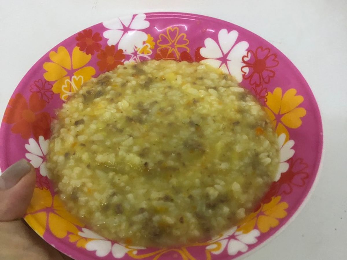 Cháo tim heo rau củ