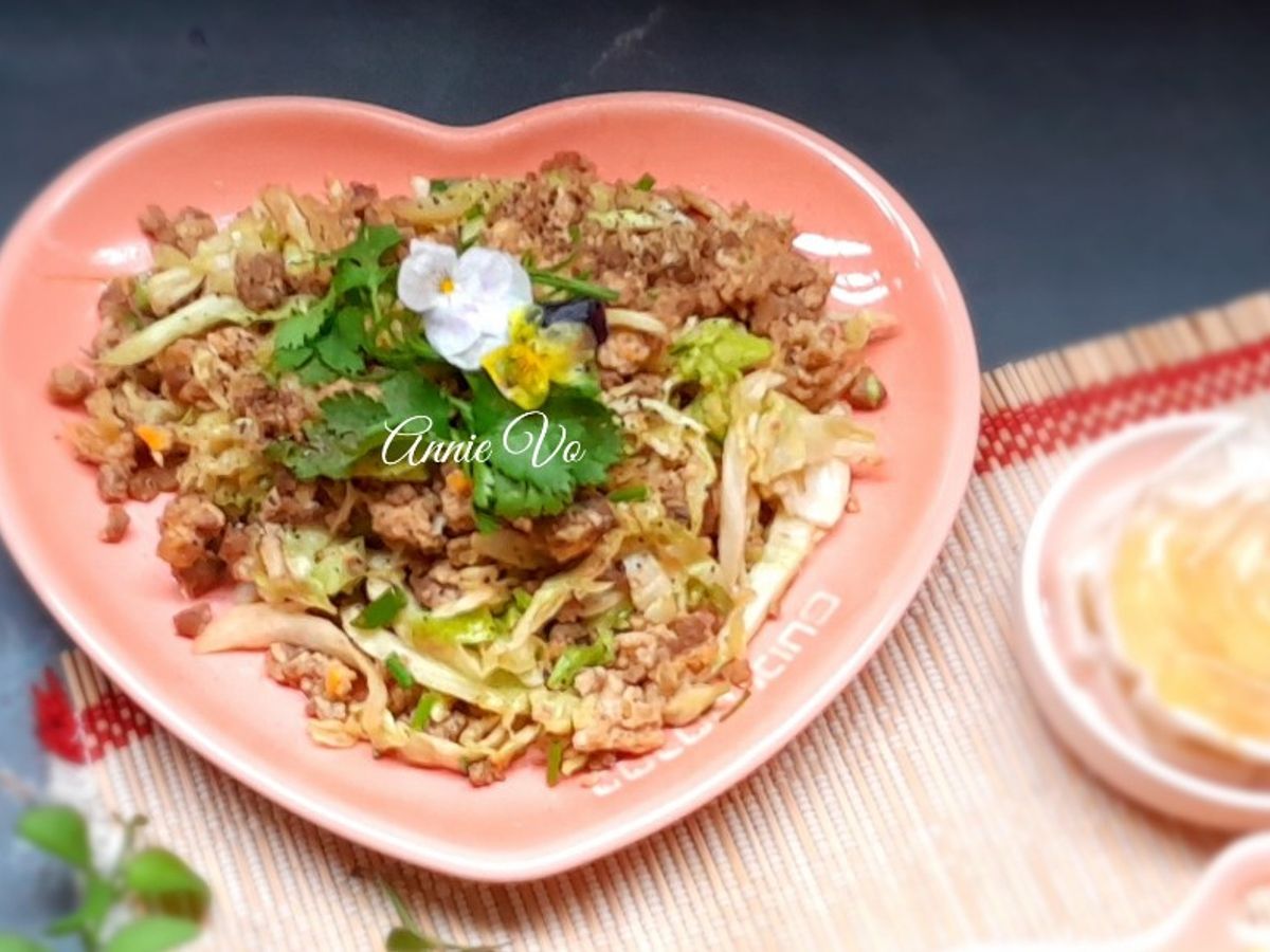 Bắp cải xào thịt xay