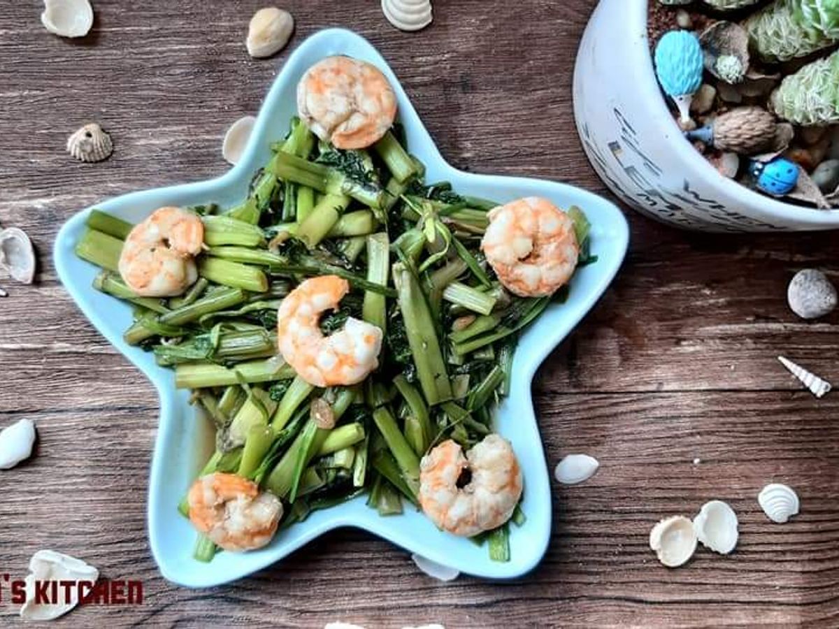 Rau cần nước xào tôm