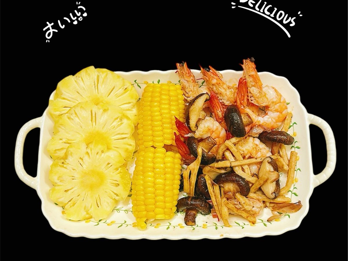 Nấm đông cô tươi xào tôm nõn
