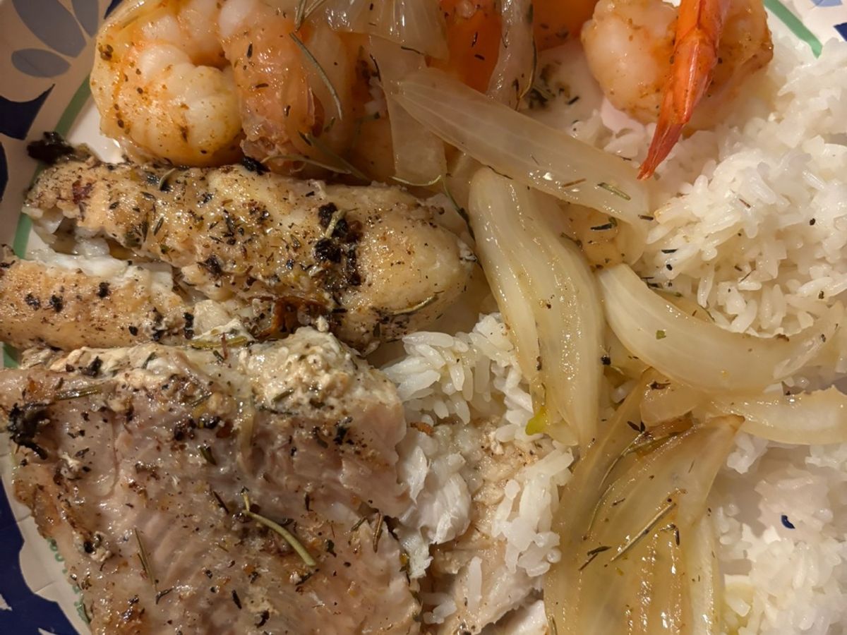 Tôm🦐catfish🐟 nướng