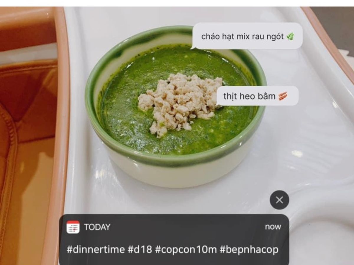 Cháo thịt heo 🥓 rau ngót