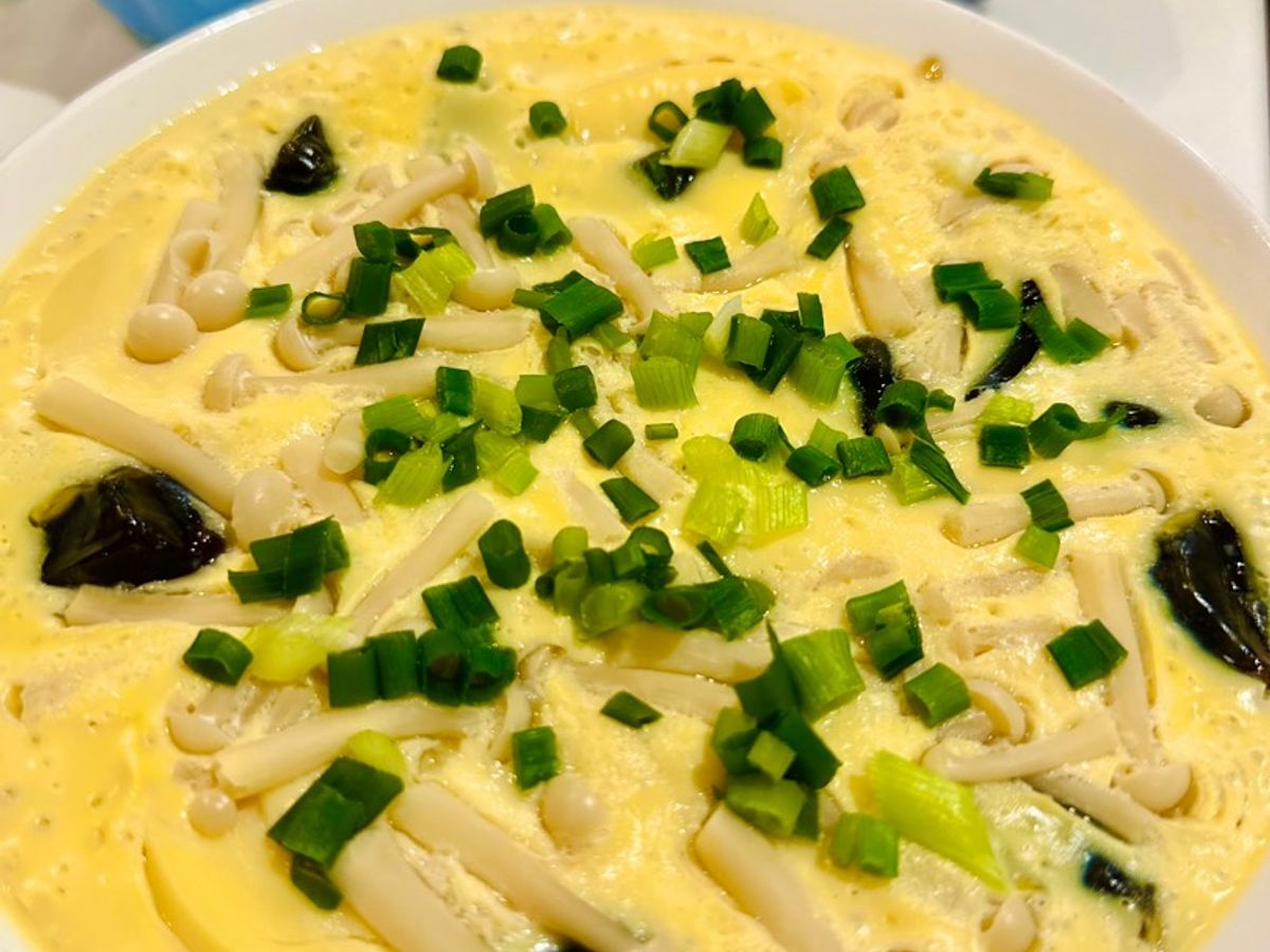 Trứng hấp đậu hũ trứng, nấm & trứng bắc thảo
