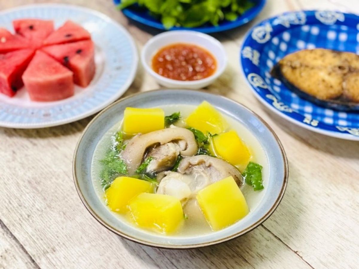 Canh Đu Đủ Nấu Giò Heo