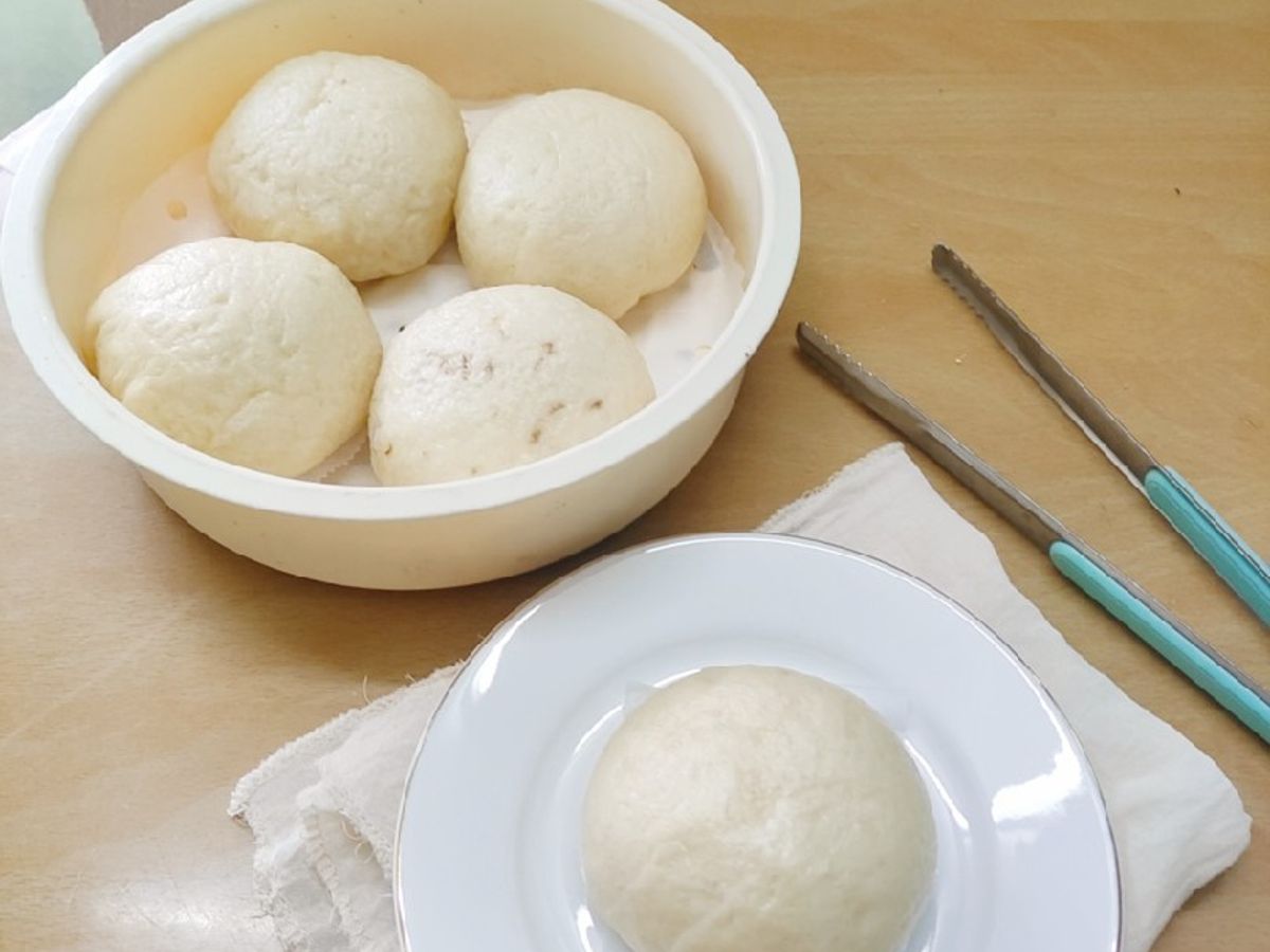 Bánh bao nhân thịt gà ruốc nấm healthy
