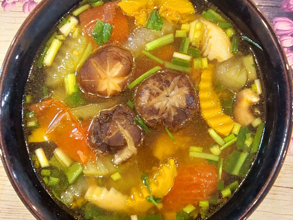 Canh rau, củ, nấm