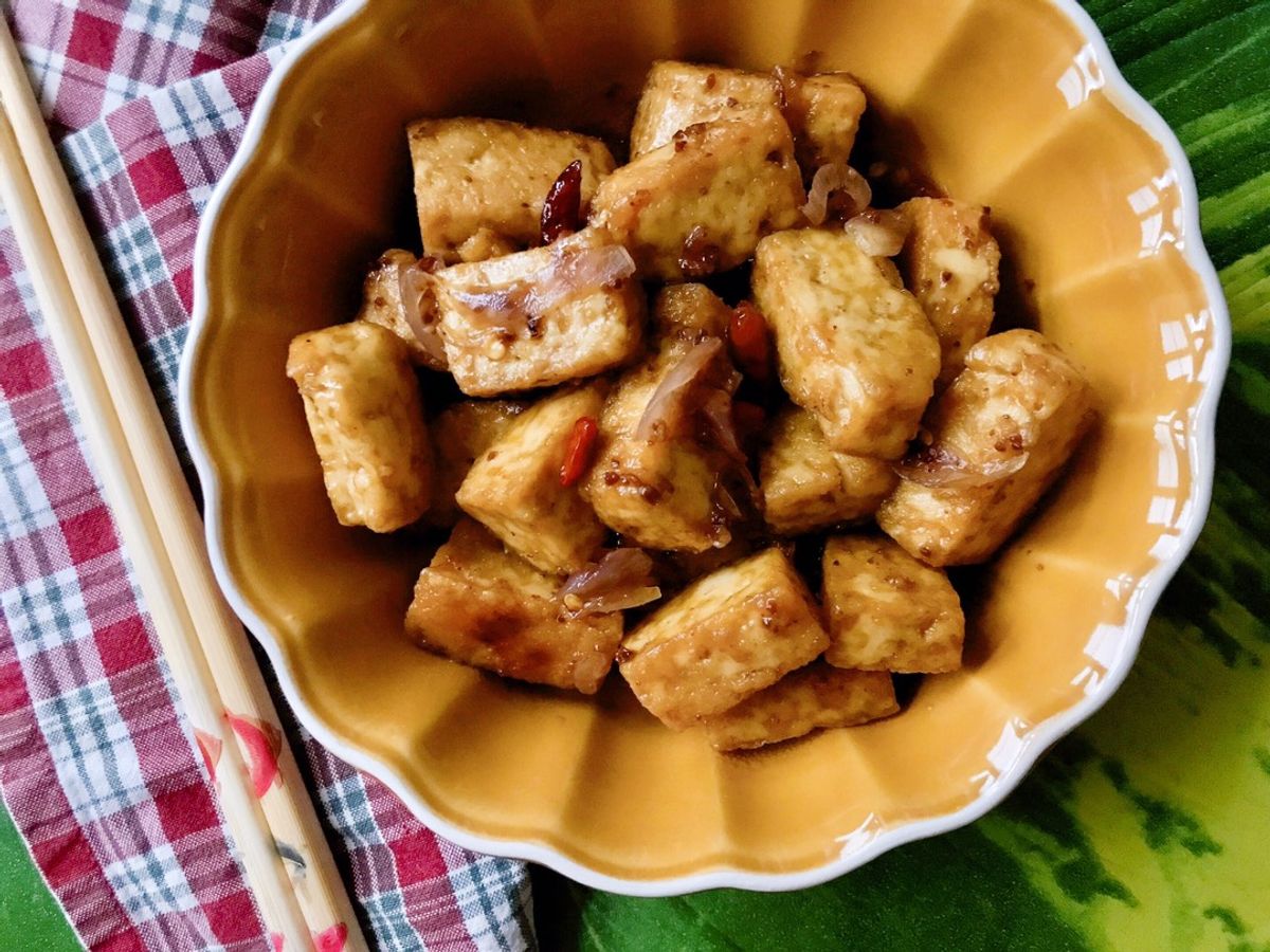 🌱 Đậu Hủ Kho Tương Nếp Bần (Vegan)