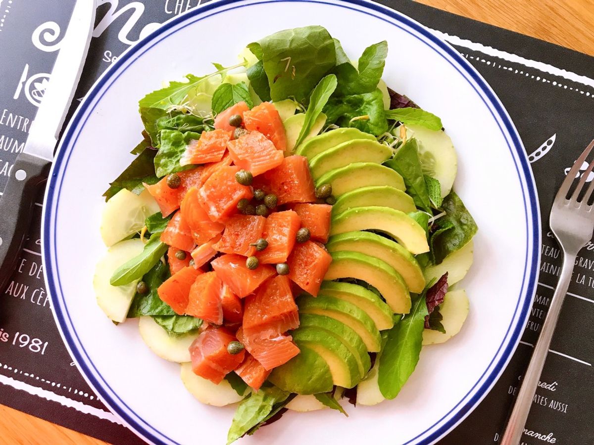 Salad Cá Hồi Xông Khói, Bơ & Rau Quả Sốt Chanh