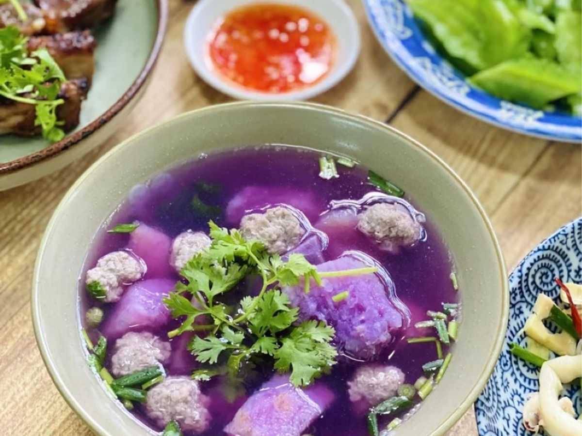 Canh Khoai Tím Thịt Viên
