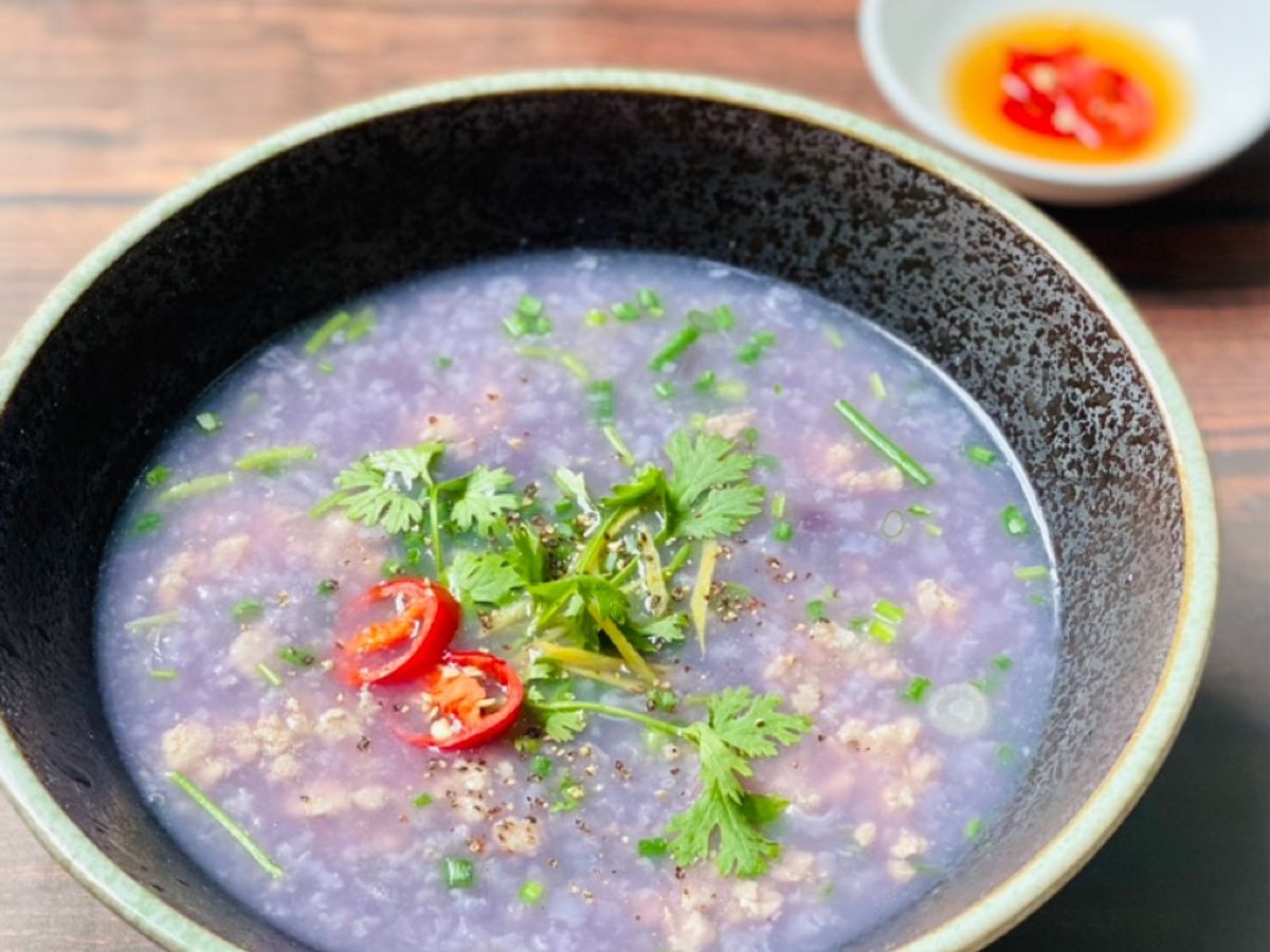 Cháo Khoai Lang Tím Thịt Heo