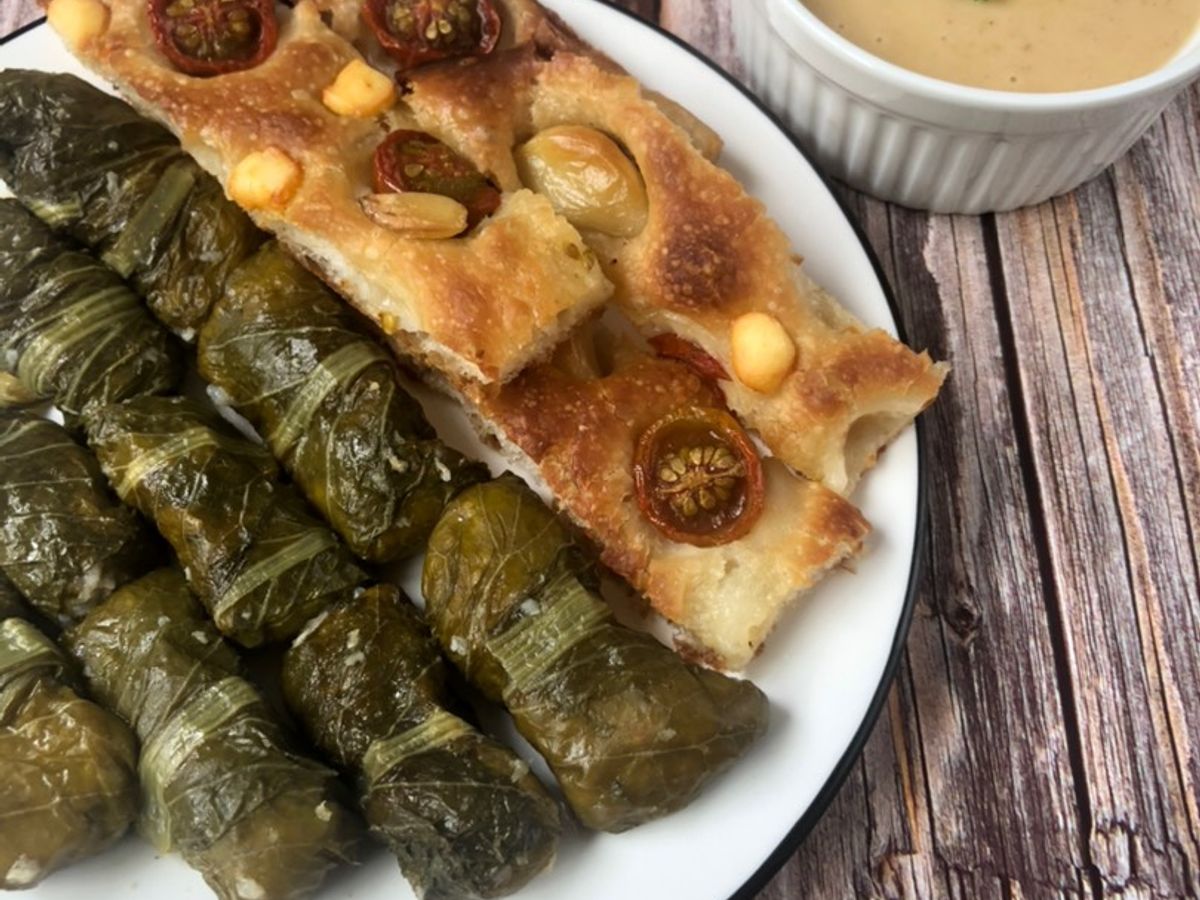 Fish dolma, focaccia and mayo