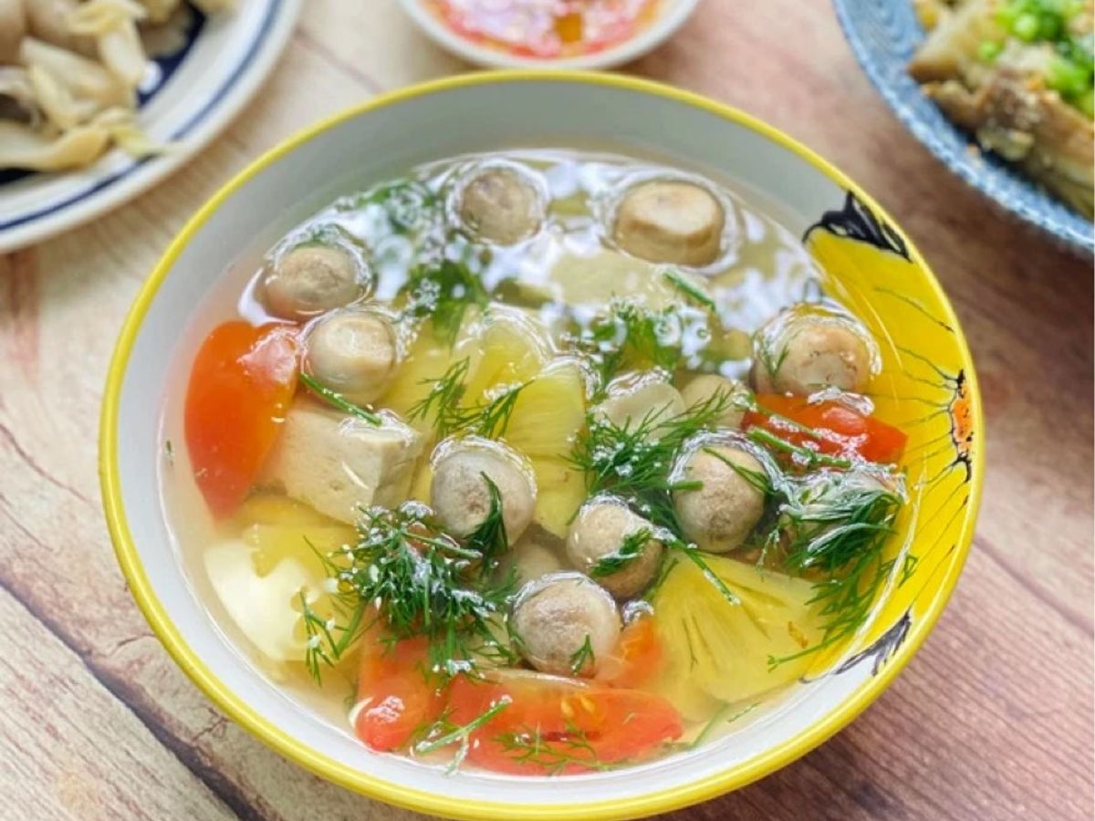 Canh Nấm Rơm Nấu Thì Là