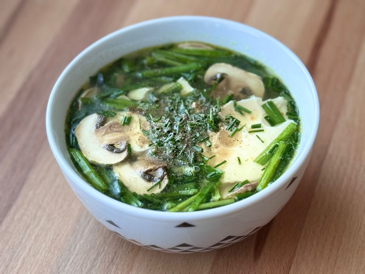 🌱 Canh Hẹ Nấm Mỡ Đậu Hủ Non