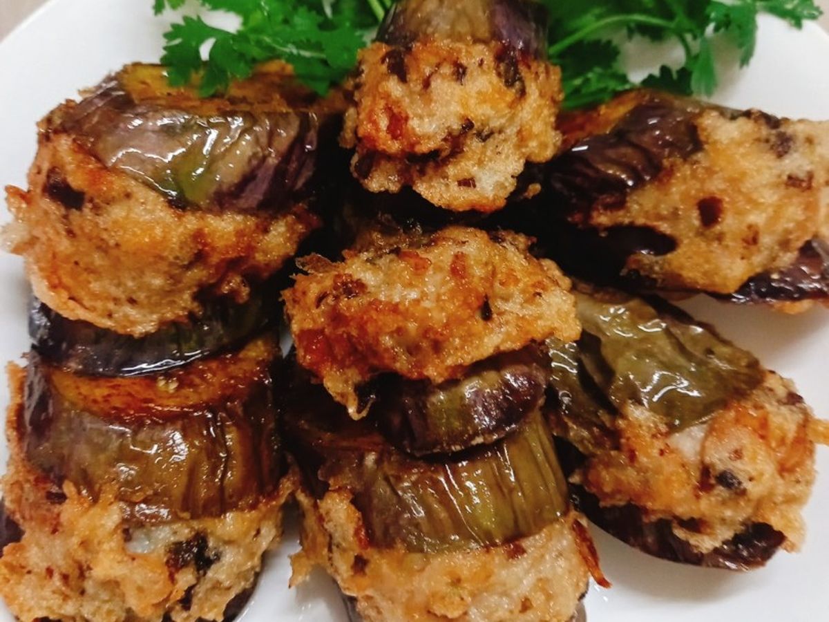 Cà tím kẹp chả cá