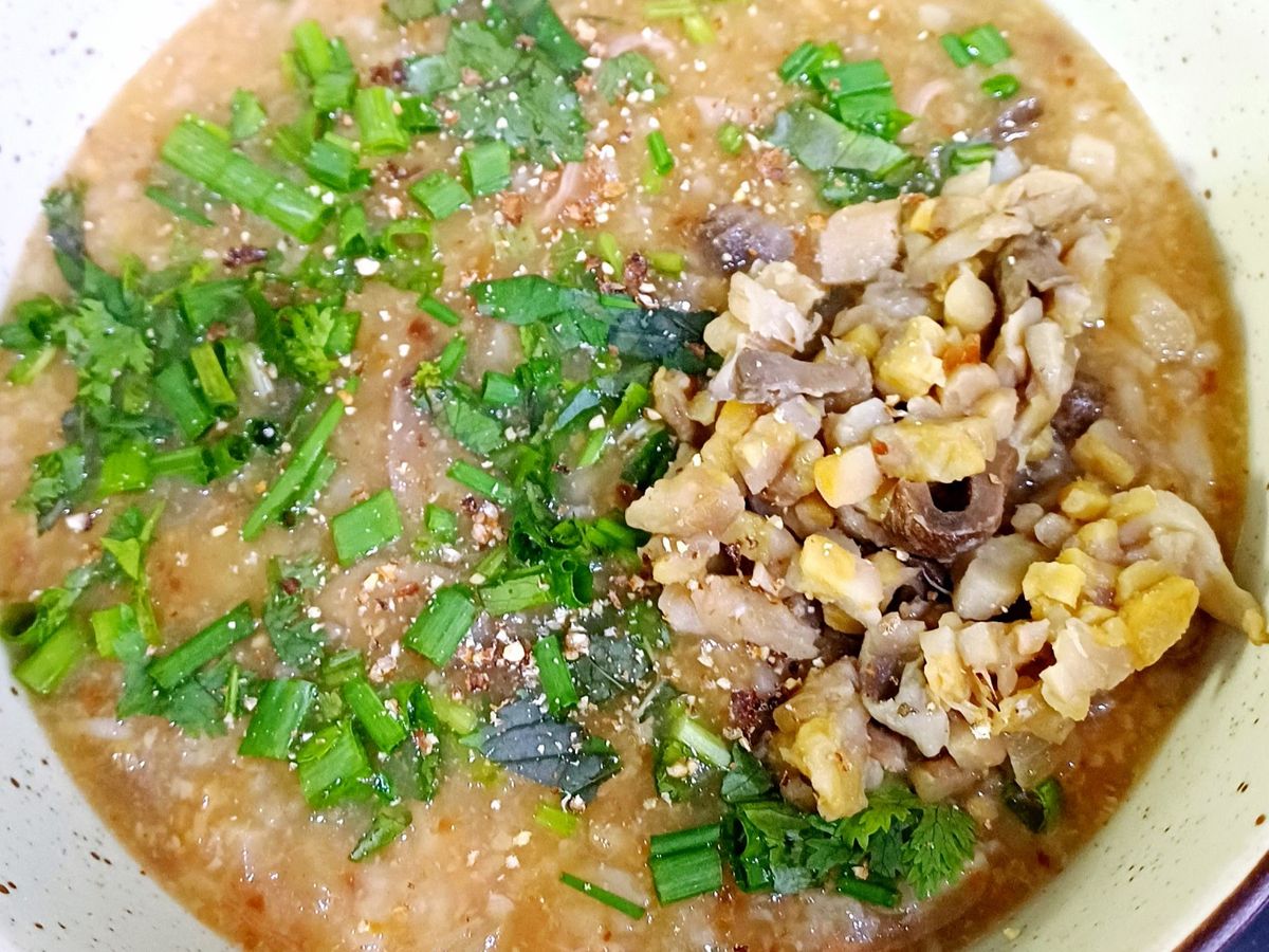 Cháo nấm, tempeh