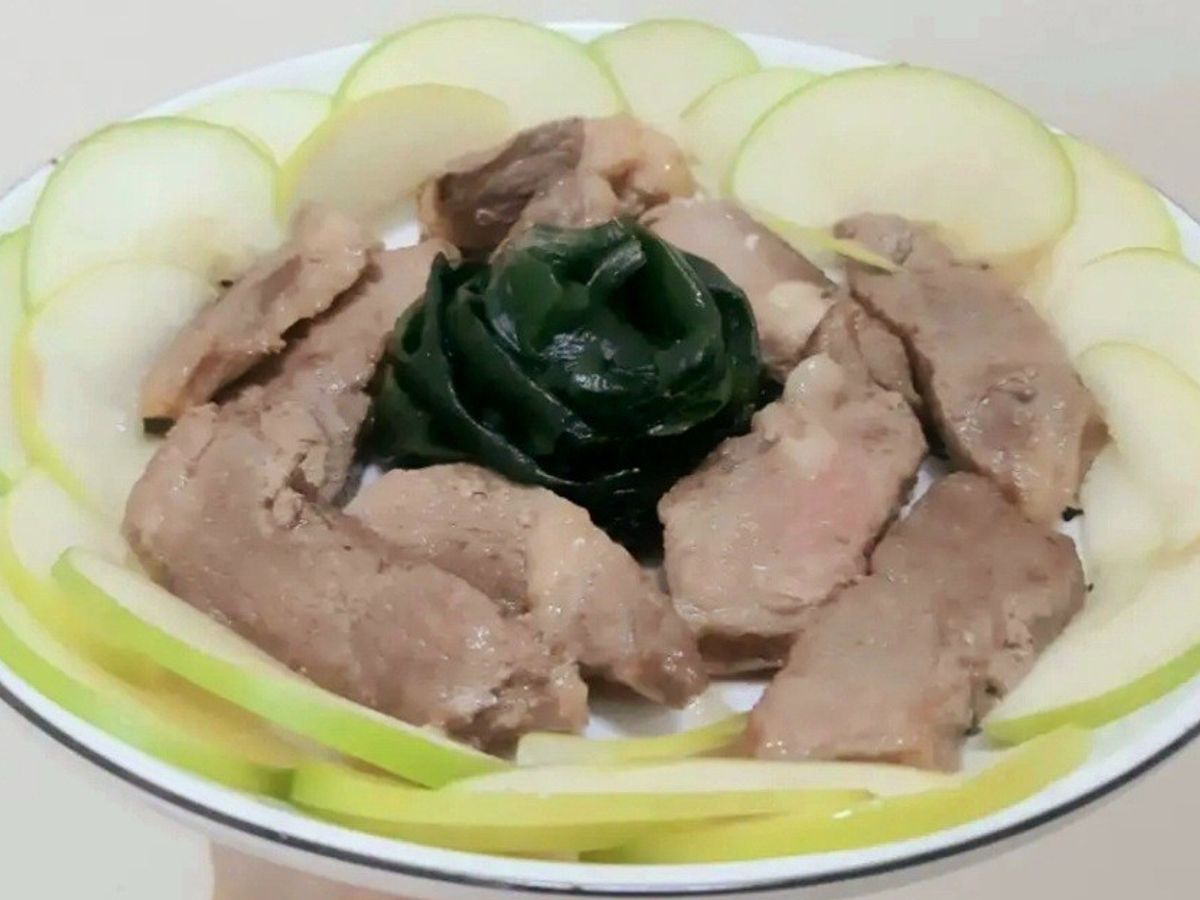 Thịt cừu sốt phomai trứng muối rong biển