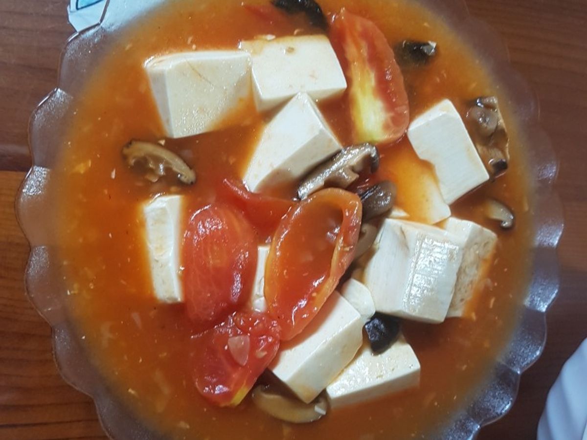 Đậu phụ sốt cà chua và nấm