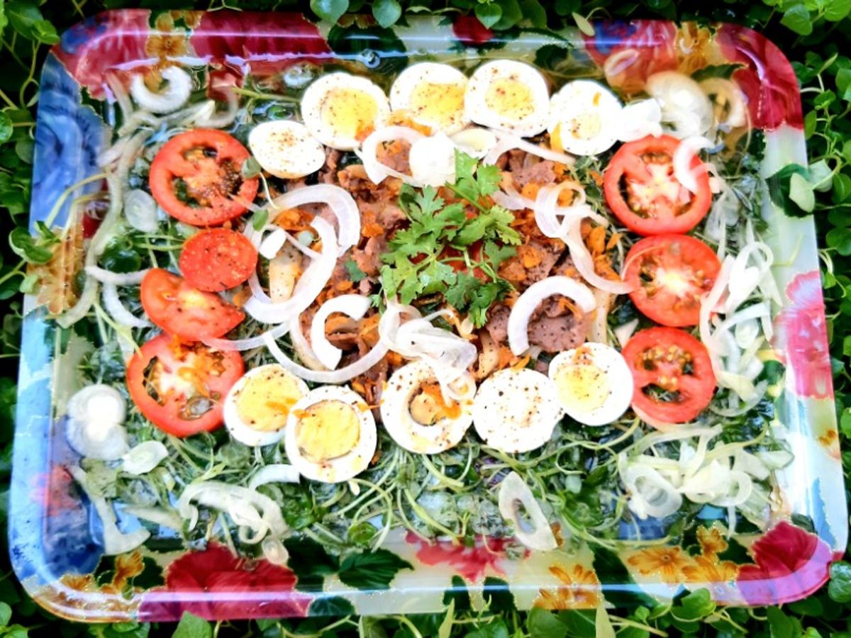 Rau càng cua trộn bò trứng