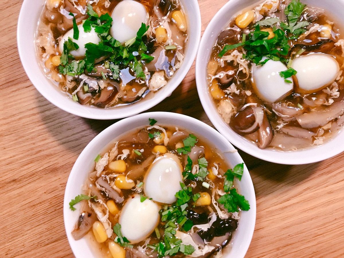 Súp Bắp 3 Loại Nấm (Nấm Mỡ, Nấm Hương, Nấm Bào Ngư) - Vegetarian