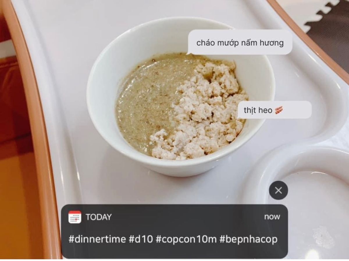 Cháo thịt heo 🥓 mướp nấm hương
