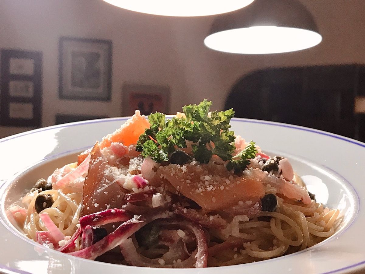 Spaghetti Sốt Kem Tươi Vị Chanh & Cá Hồi Xông Khói