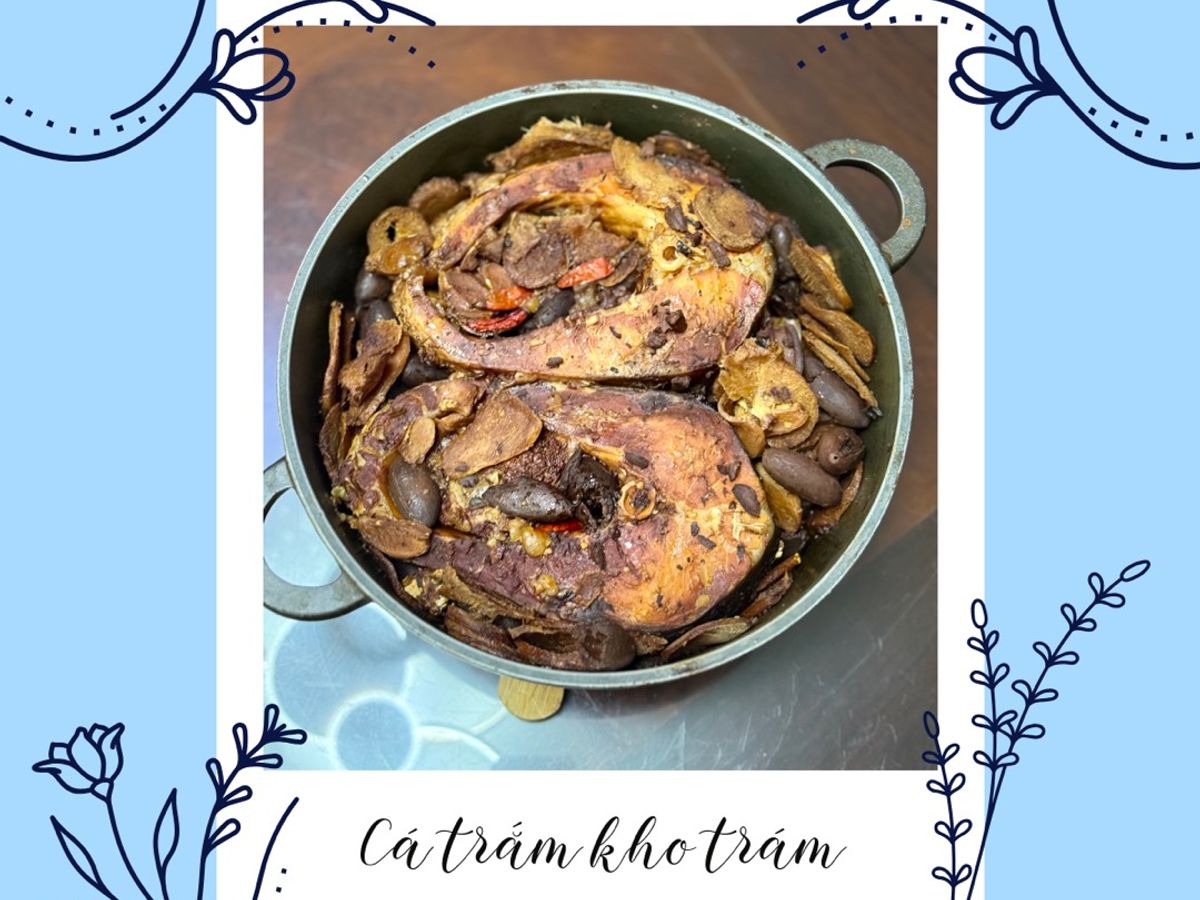 Cá trắm trắng kho trám