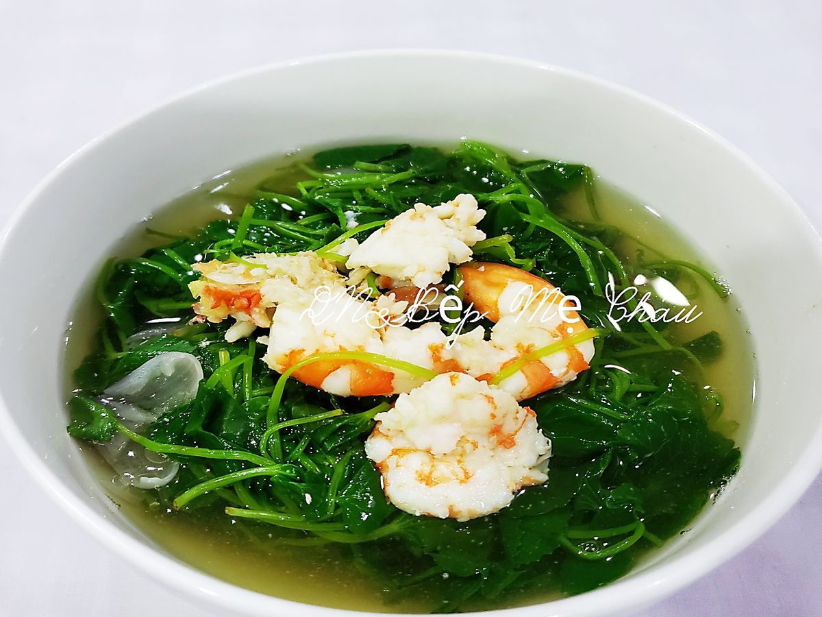 Canh rau má nấu tôm
