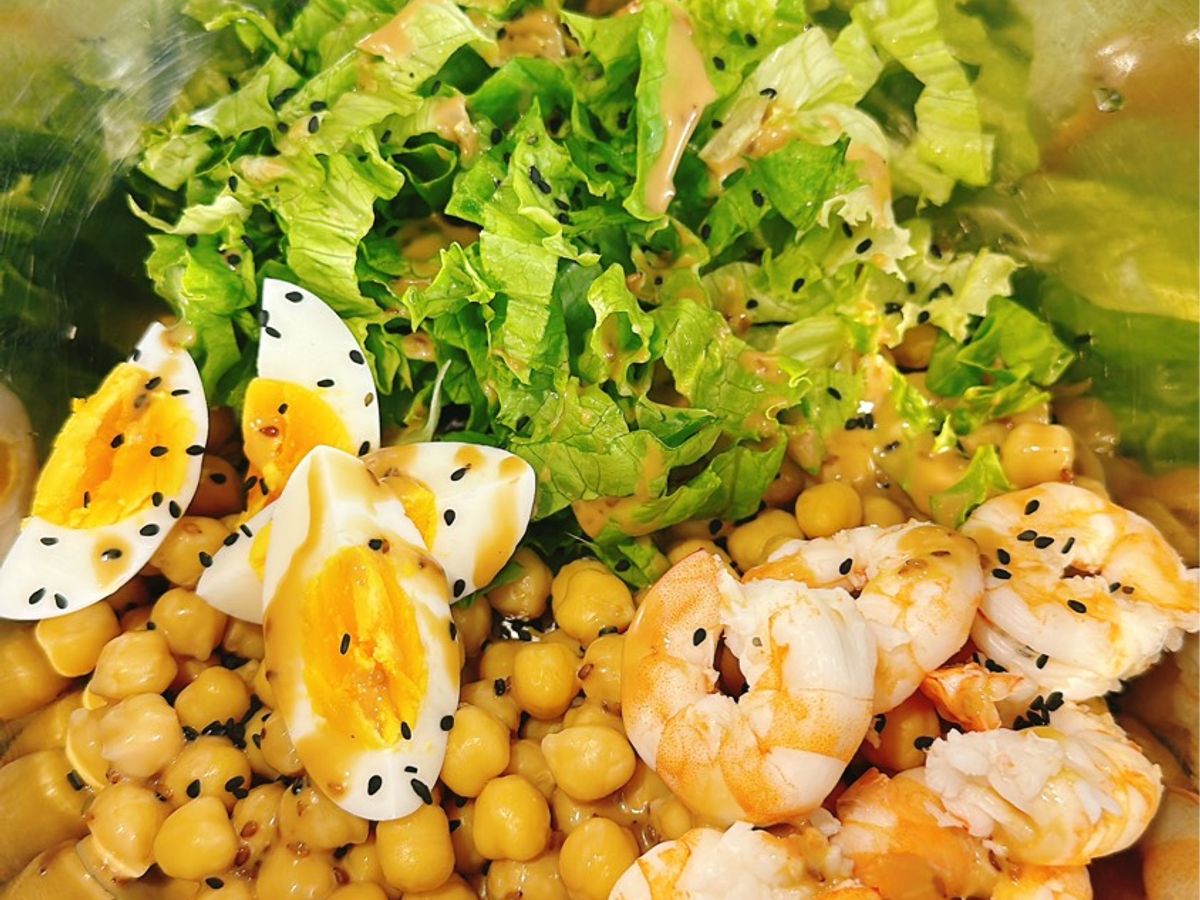 Salad tôm - đậu gà