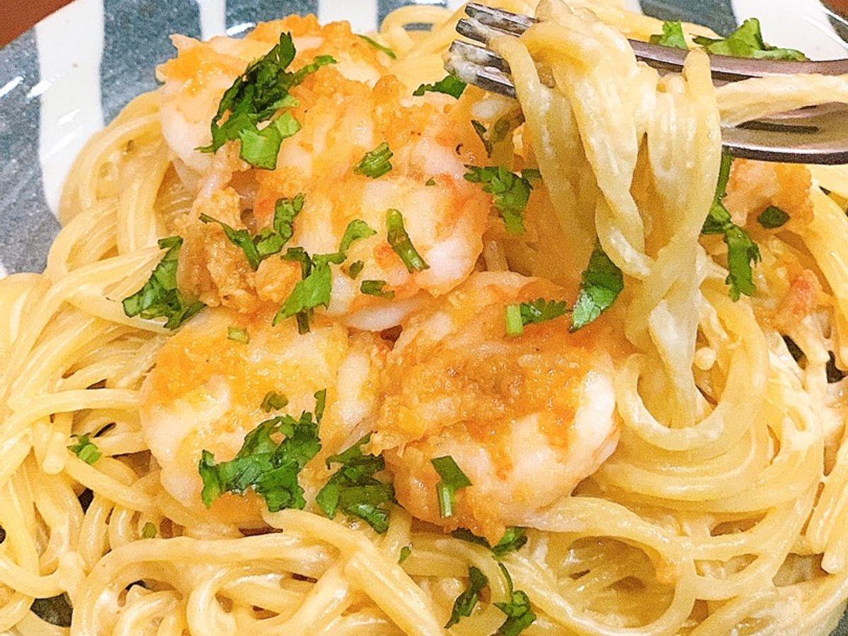 Spaghetti tôm sốt bơ kem