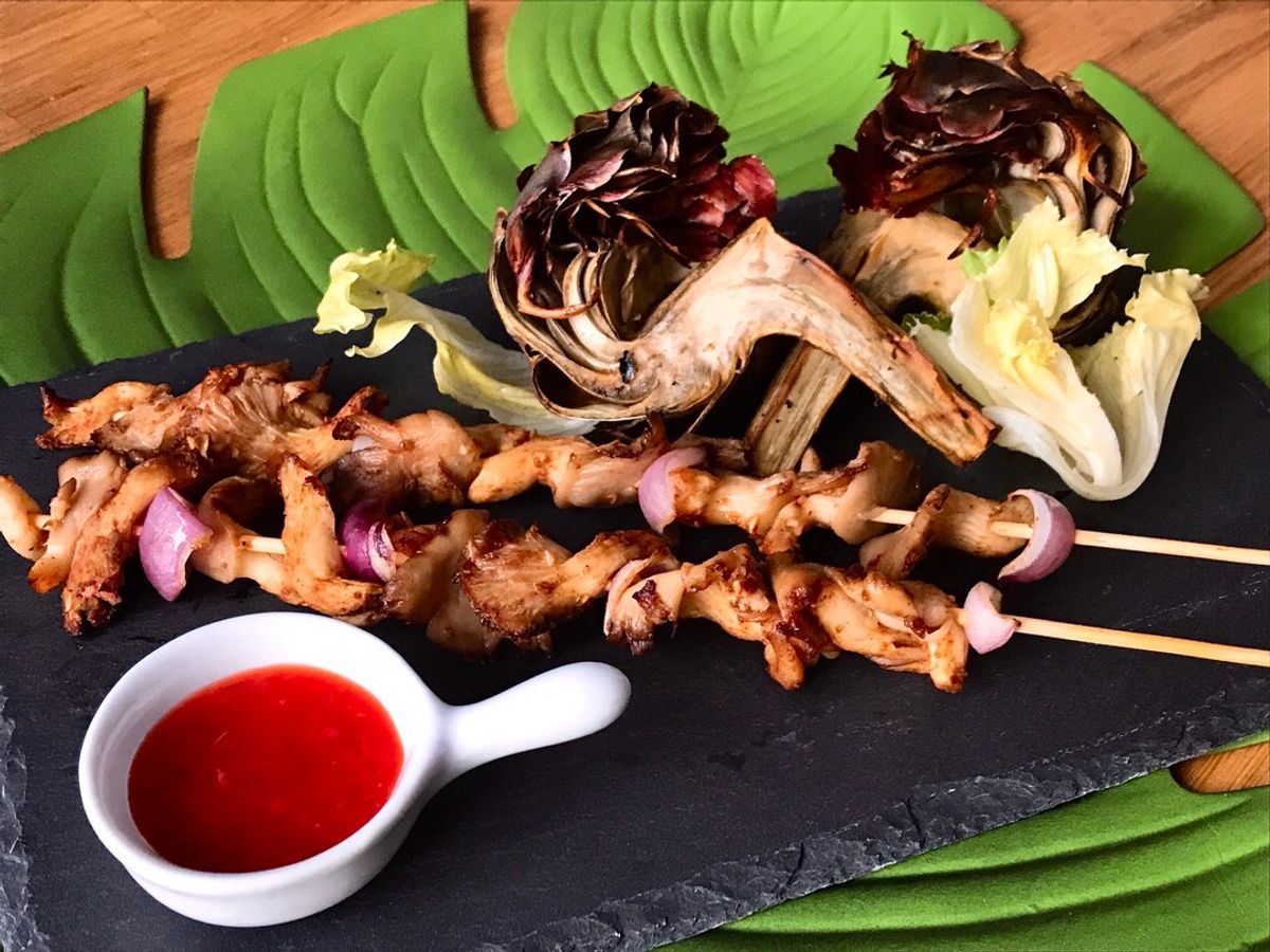 🌱 BBQ Chay - Nấm Bào Ngư Nướng Tương Hồi (Vegan)