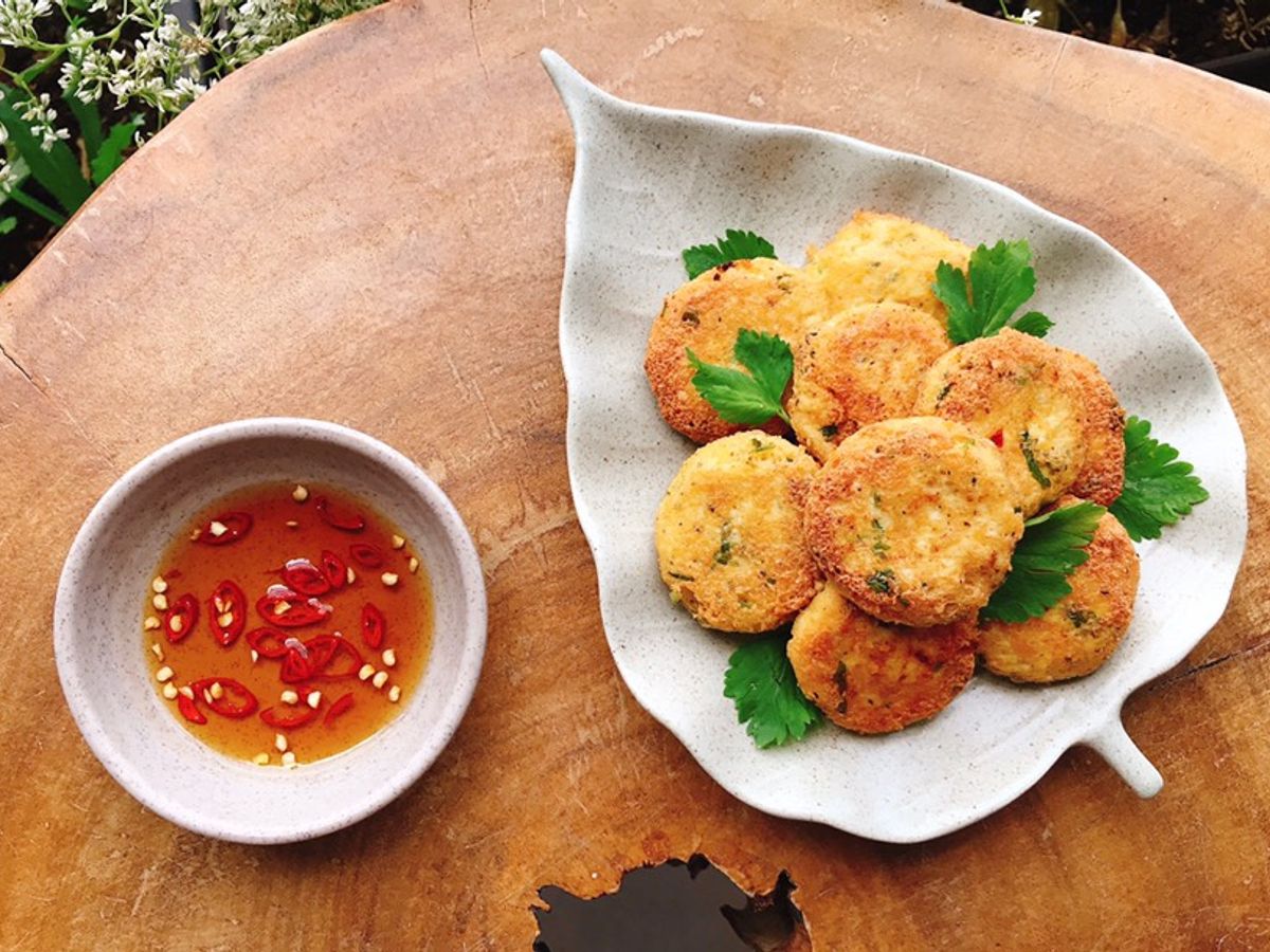Chả đậu xanh đậu hũ viên chiên