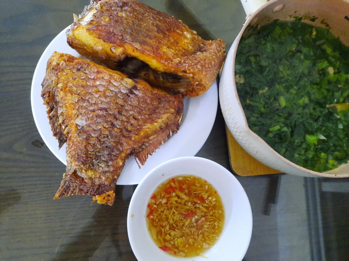 Cá diêu hồng rán