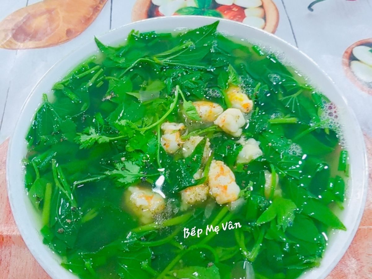 Canh rau lang nấu tôm tươi
