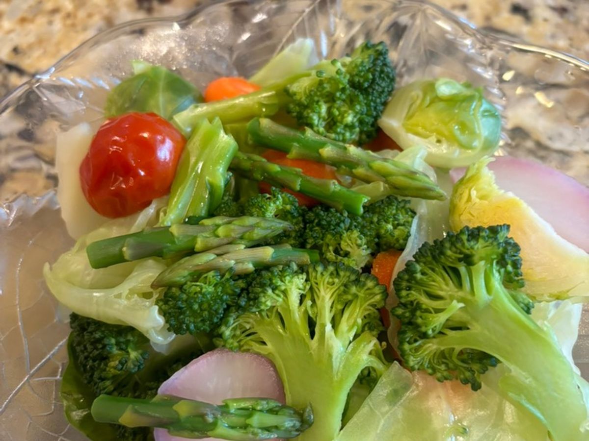 Rau củ luộc chấm chao