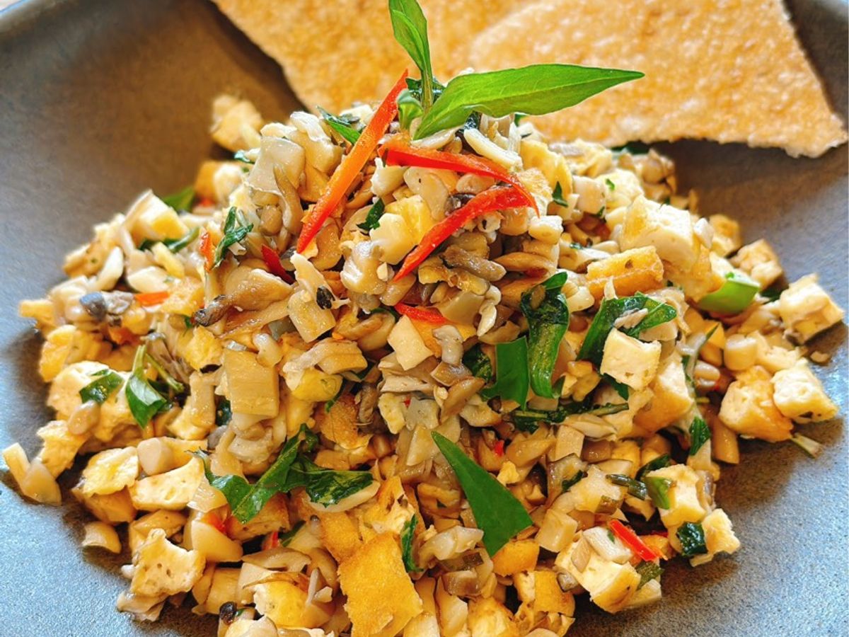 Nấm đậu xúc bánh đa