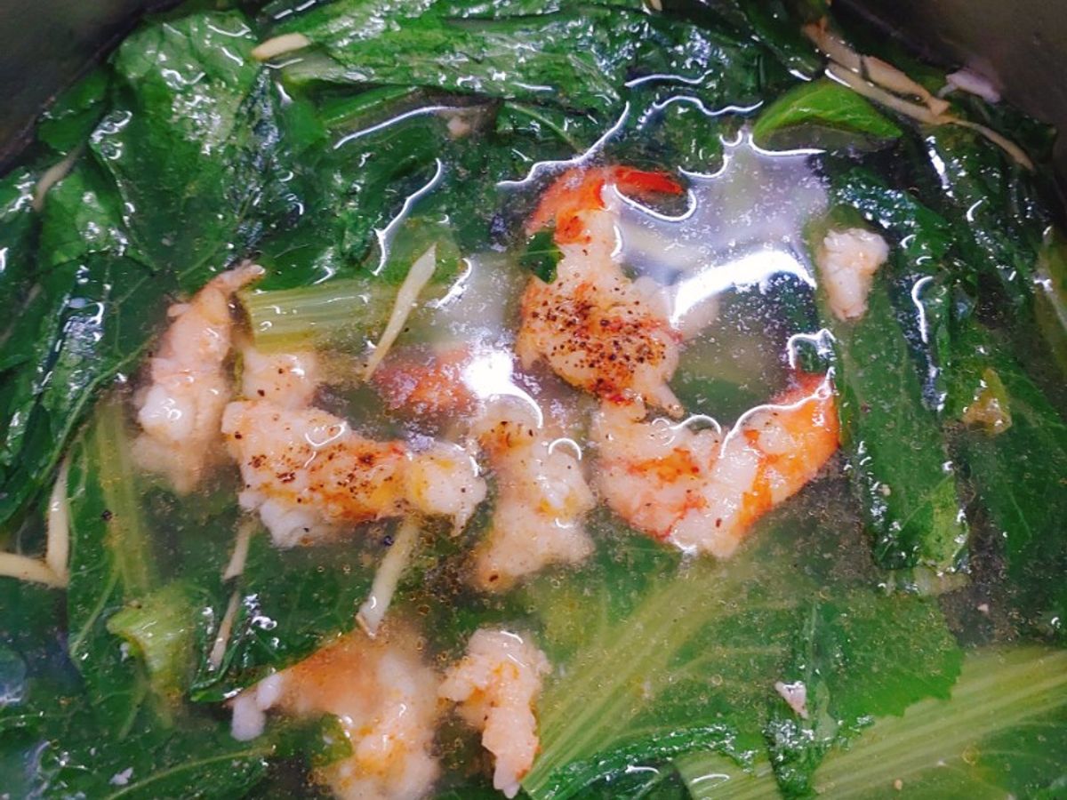 Cải xanh nấu tôm