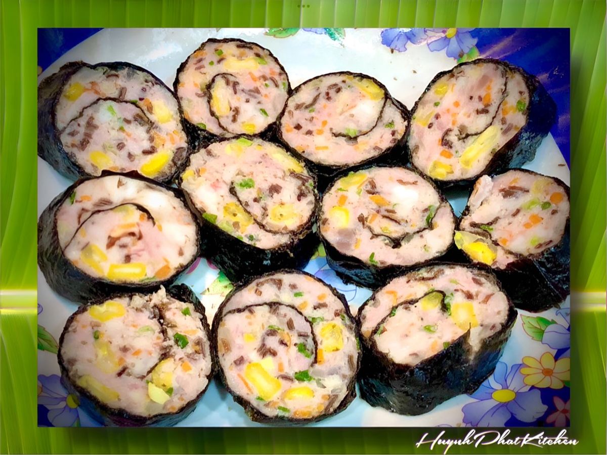 Giò Sống Cuộn Rong Biển Tôm Thịt