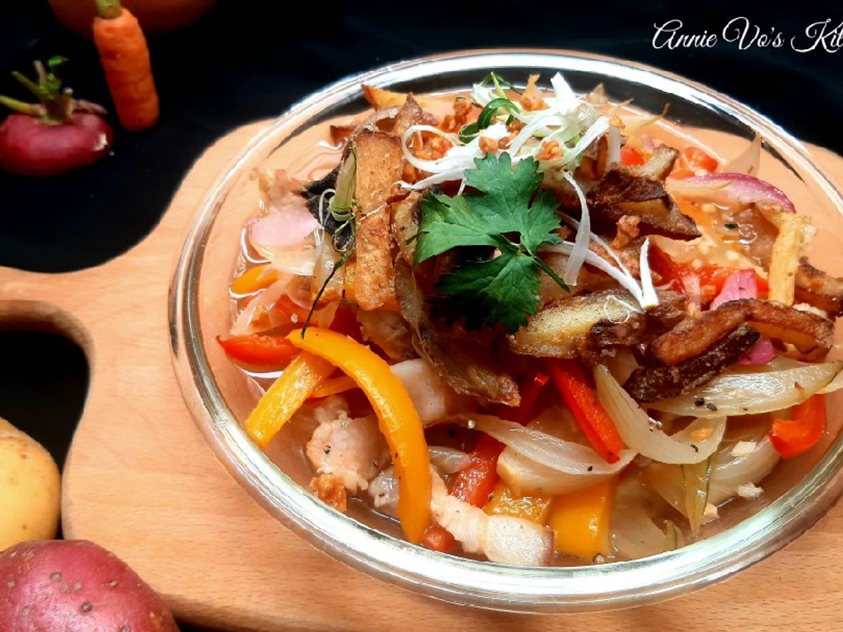 Rau củ xào thịt và khoai tây