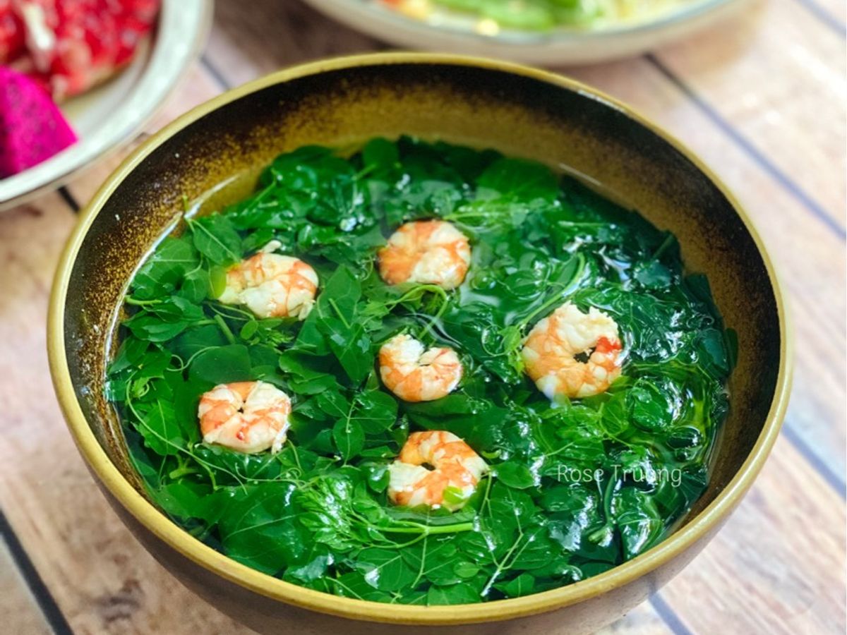 Canh Rau Tập Tàng Nấu Tôm Tươi